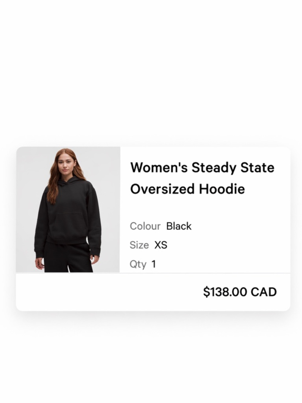 BNWT Lululemon  Women's Steady State Oversized Hoodie Black. Retail $138 + tax